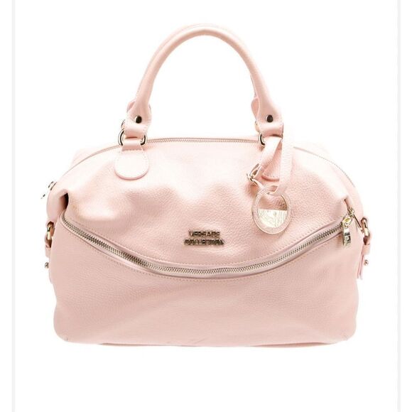 VERSACE COLLECTION Pebbled Leather Pink Handle Bag - Picture 1 of 16